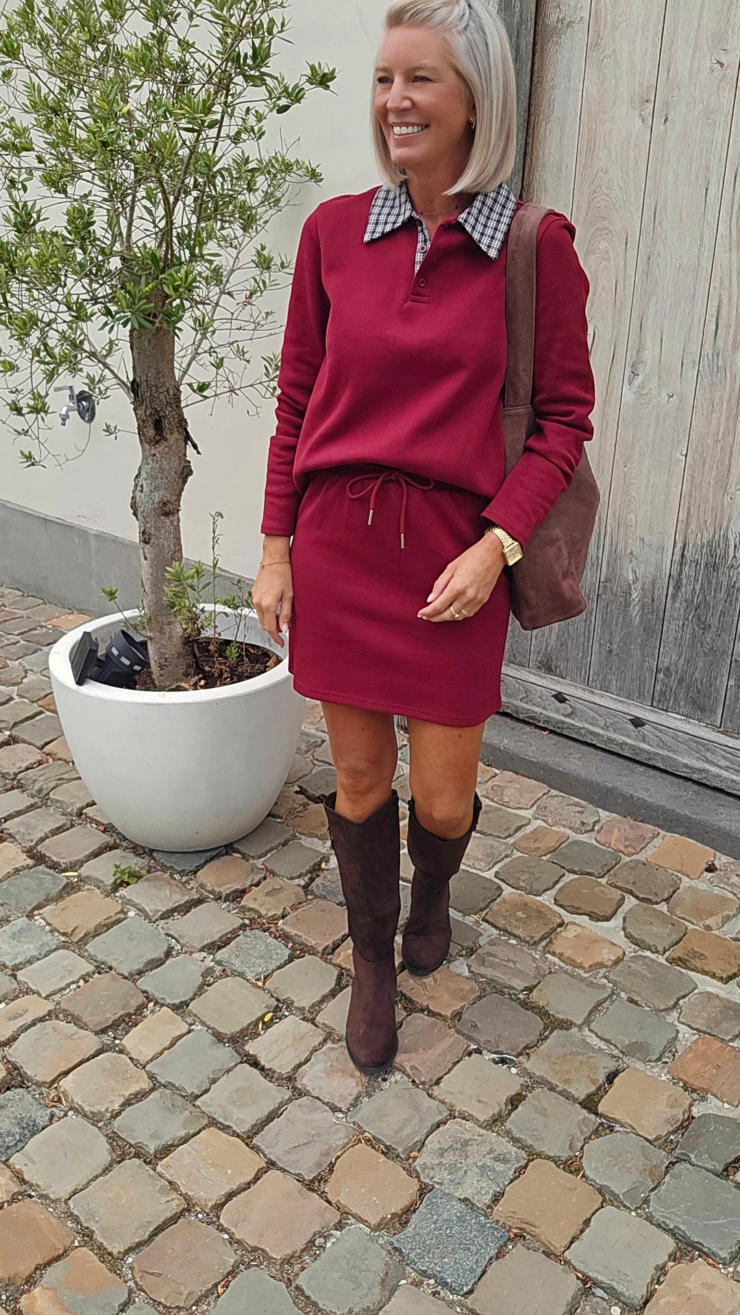 ALIX cotton set burgundy