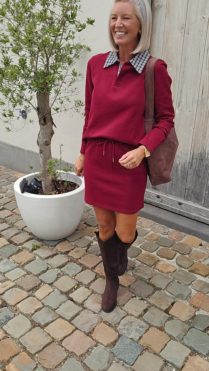 ALIX cotton set burgundy