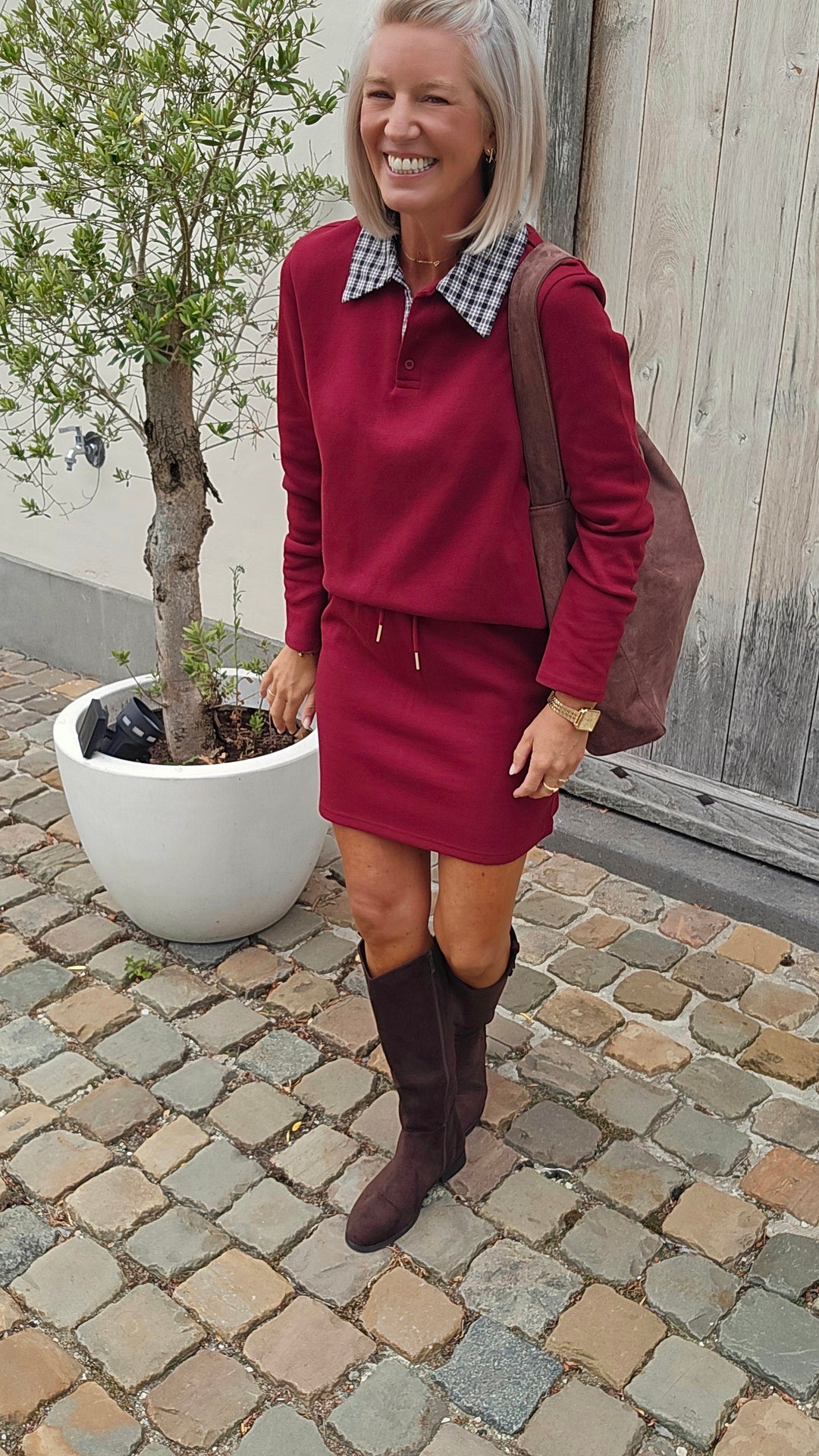 ALIX cotton set burgundy