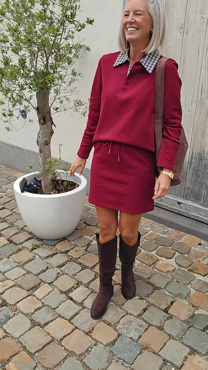 ALIX cotton set burgundy