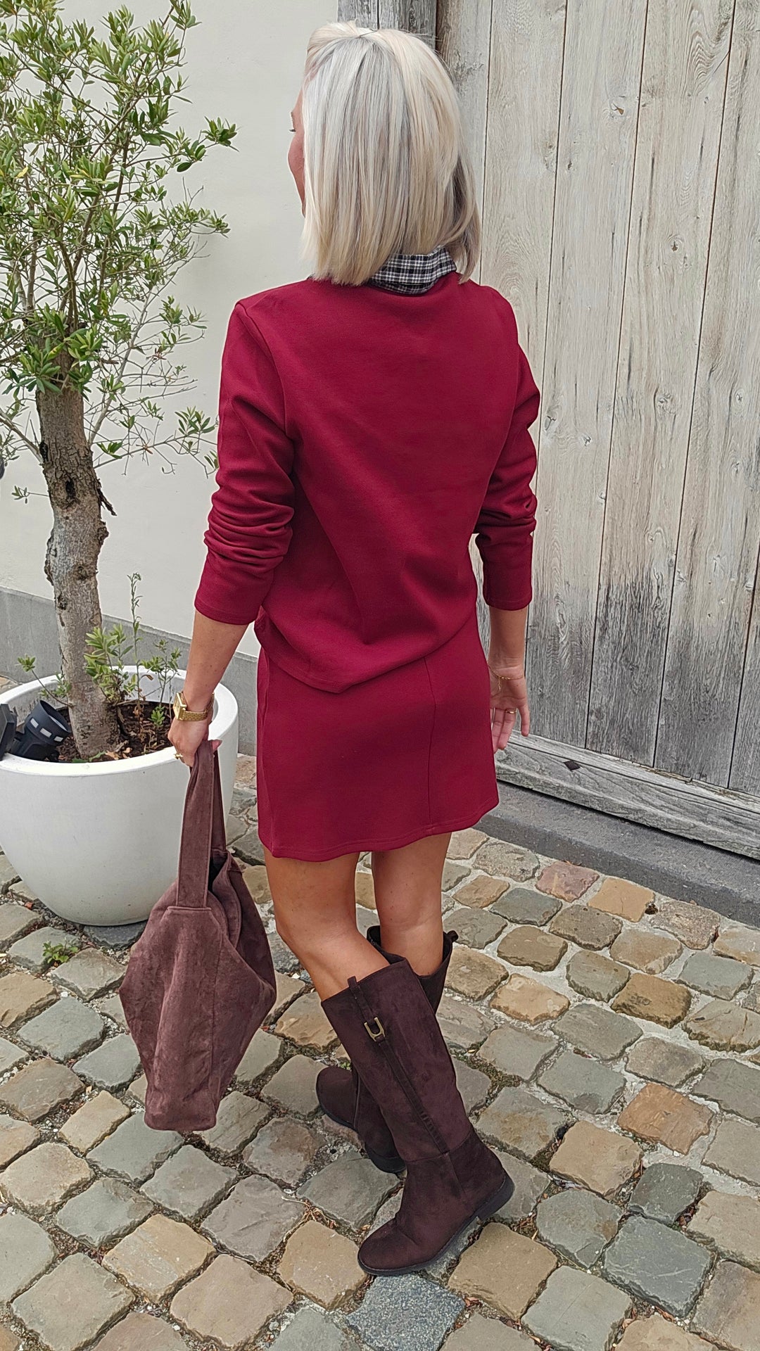ALIX cotton set burgundy