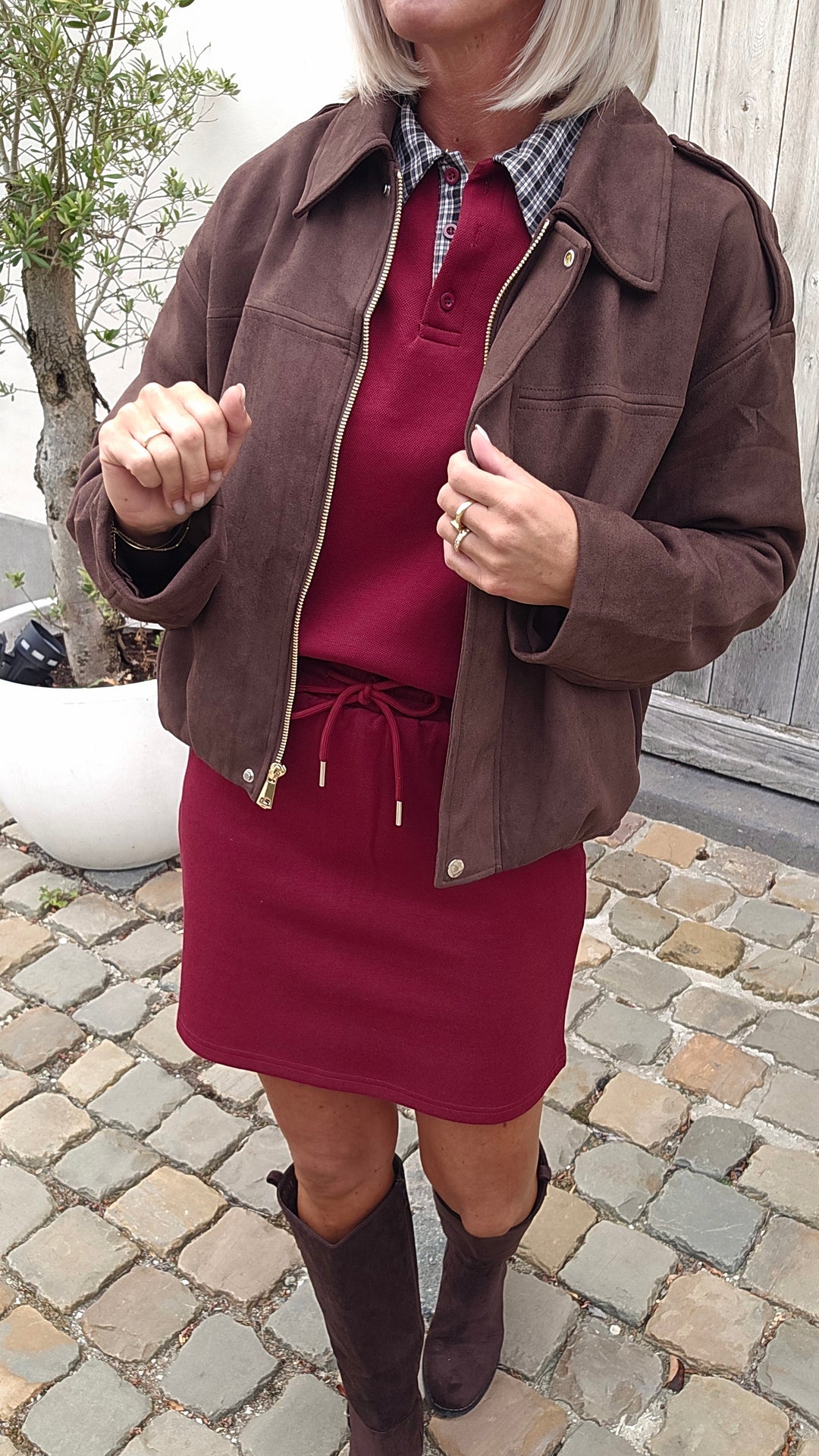 ALIX cotton set burgundy