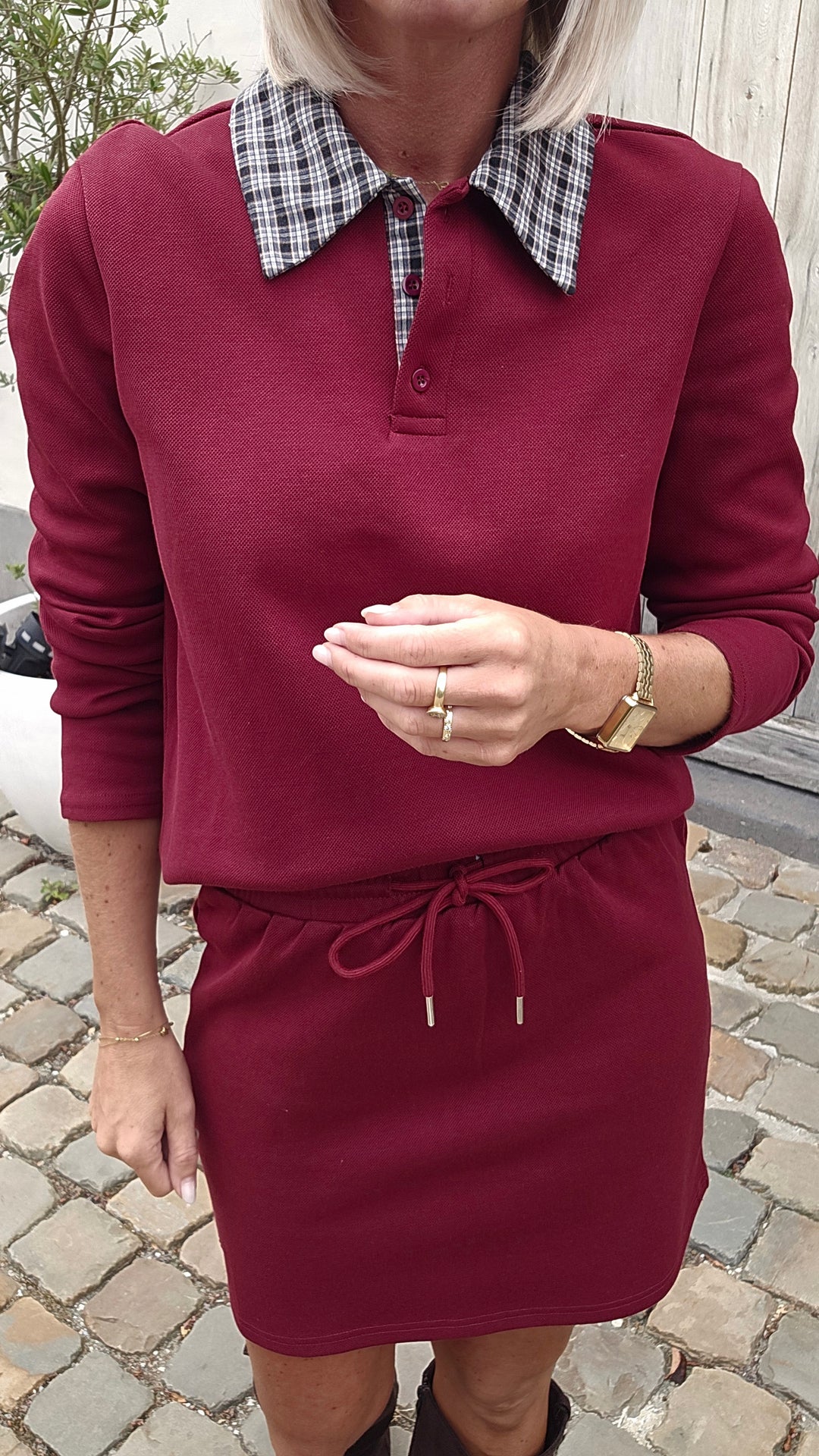 ALIX cotton set burgundy