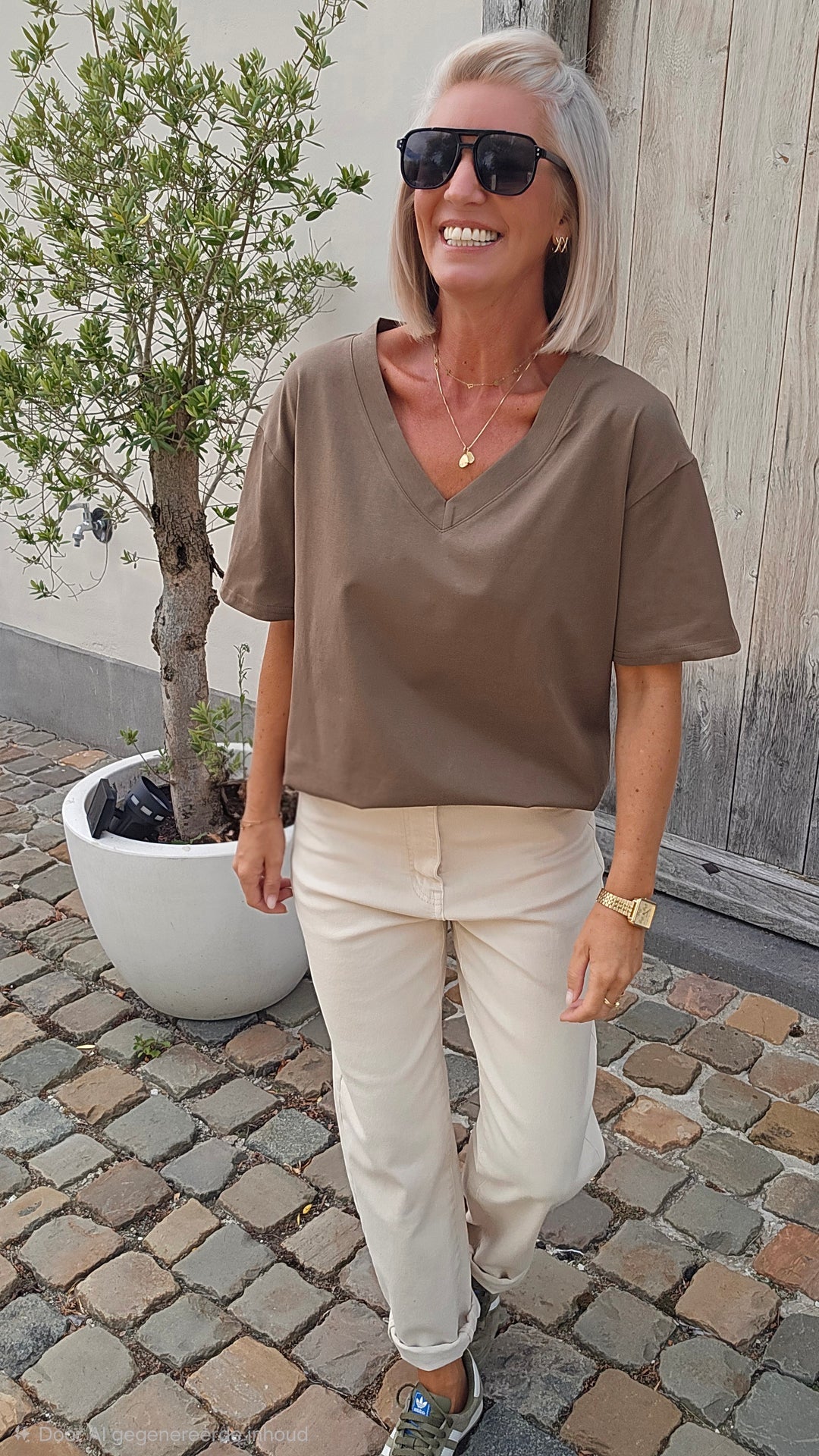 ÉLISE oversized tee khaki