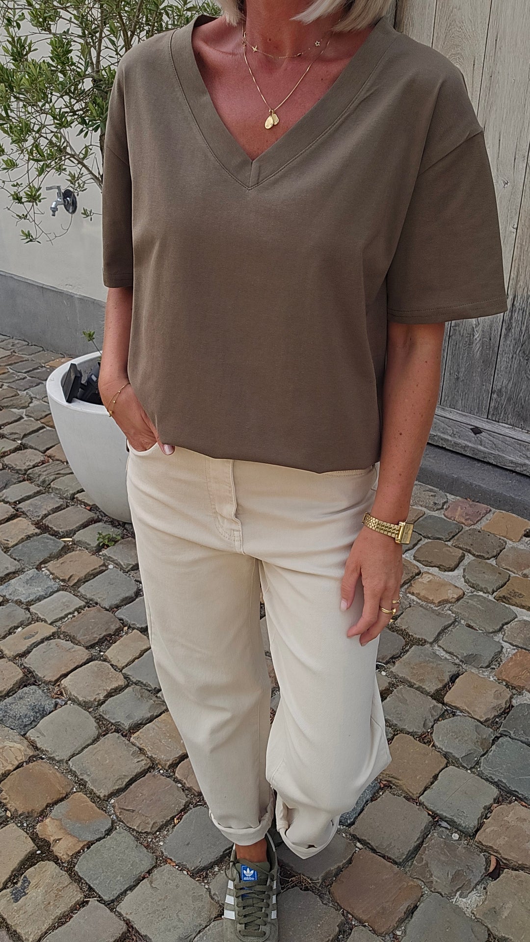ÉLISE oversized tee khaki