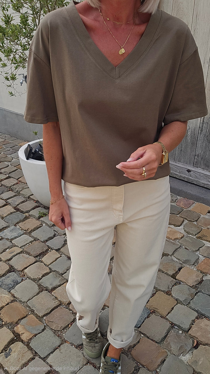 ÉLISE oversized tee khaki