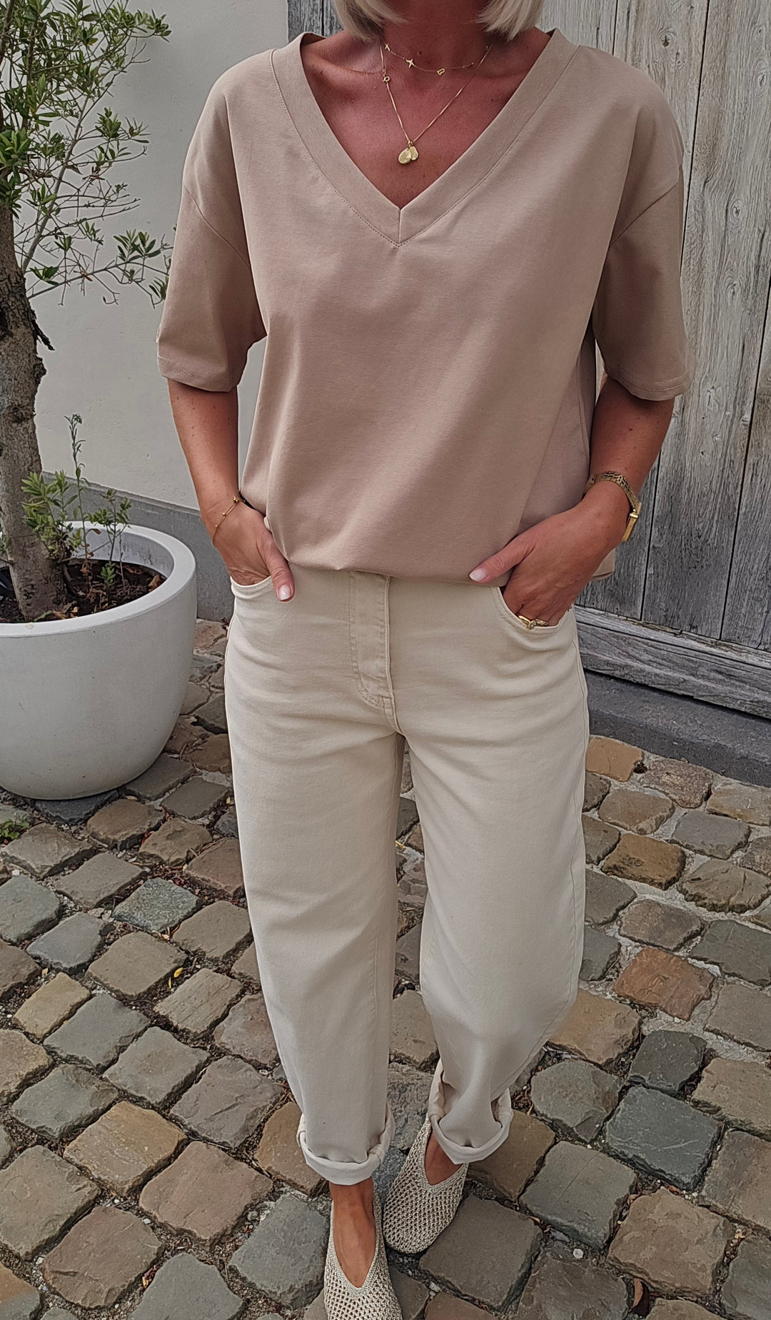 ÉLISE oversized tee soft taupe