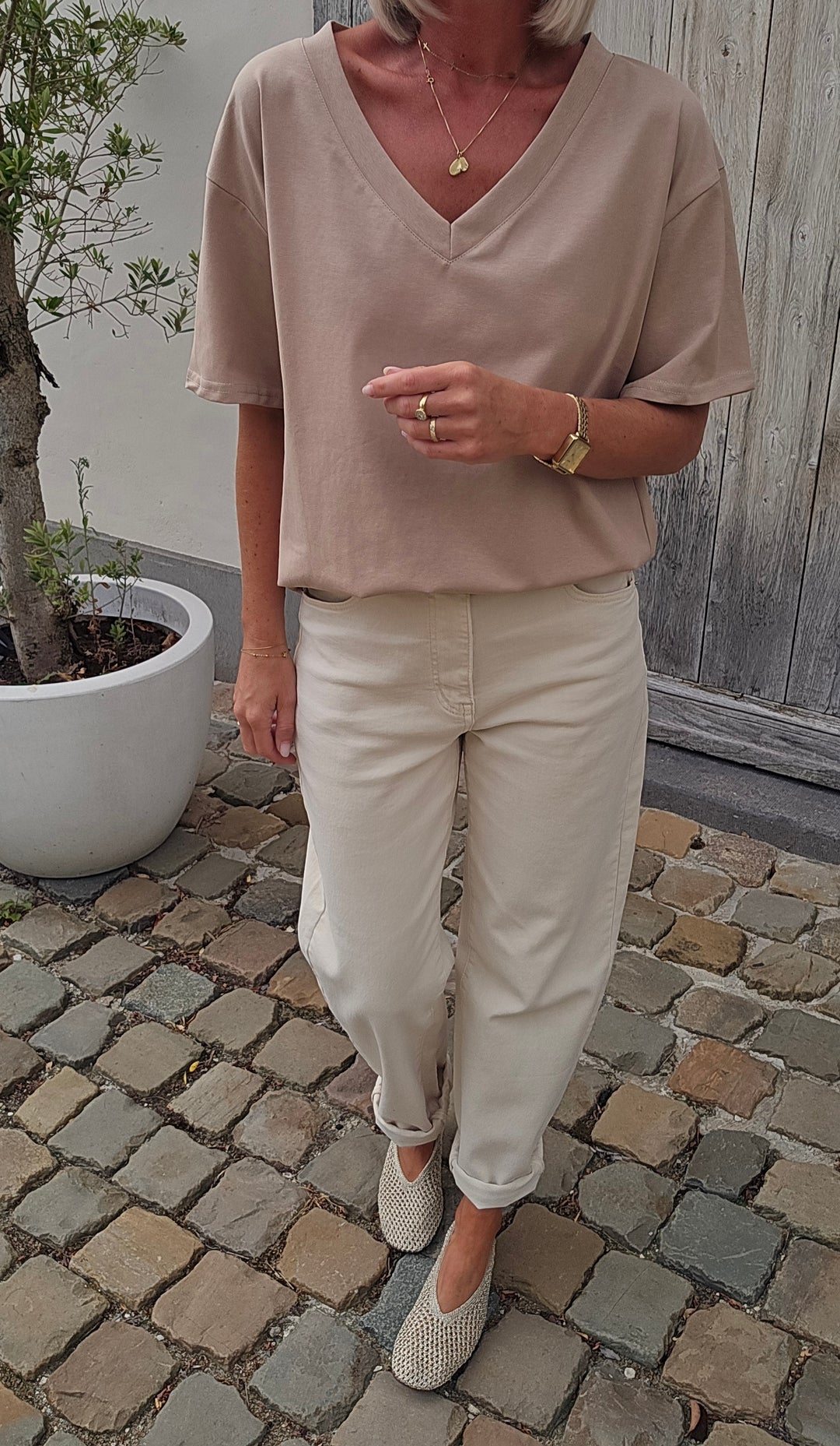 ÉLISE oversized tee soft taupe