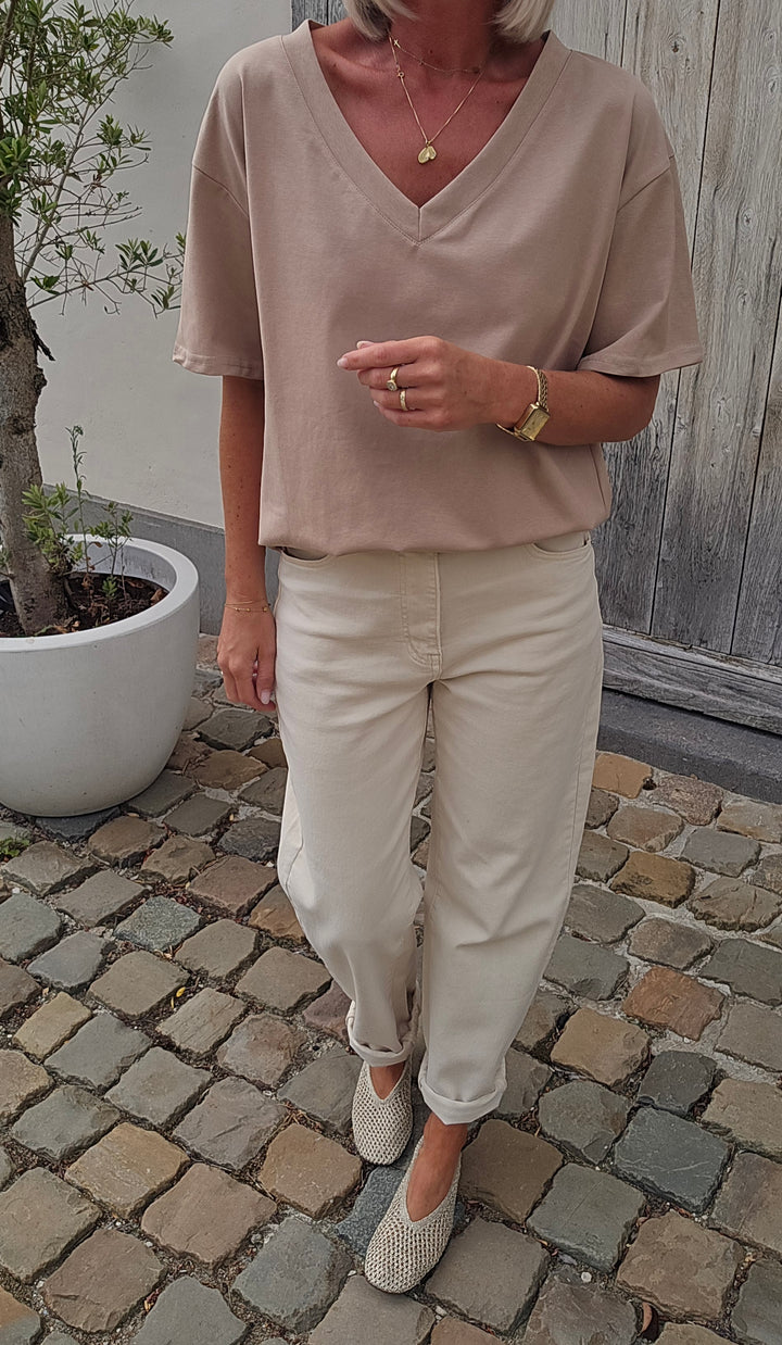 ÉLISE oversized tee soft taupe