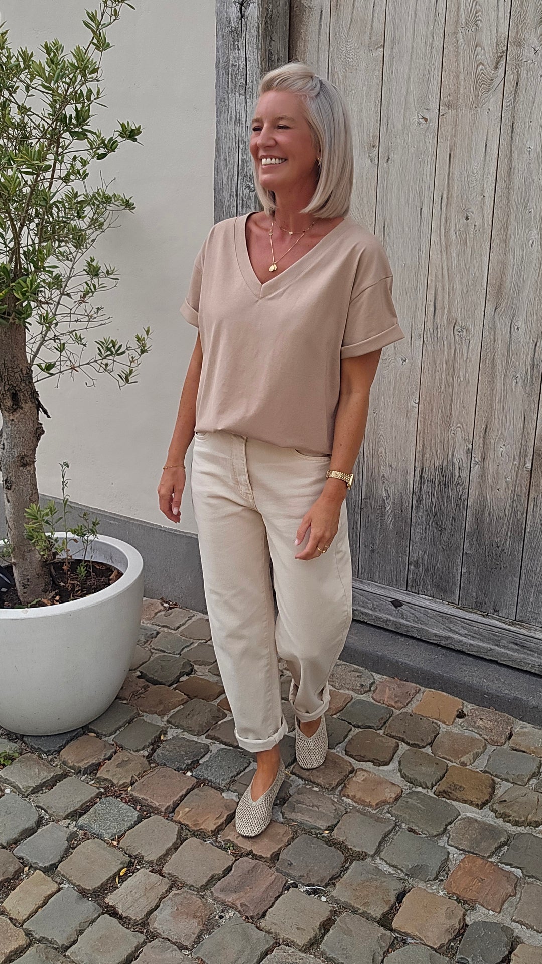 ÉLISE oversized tee soft taupe