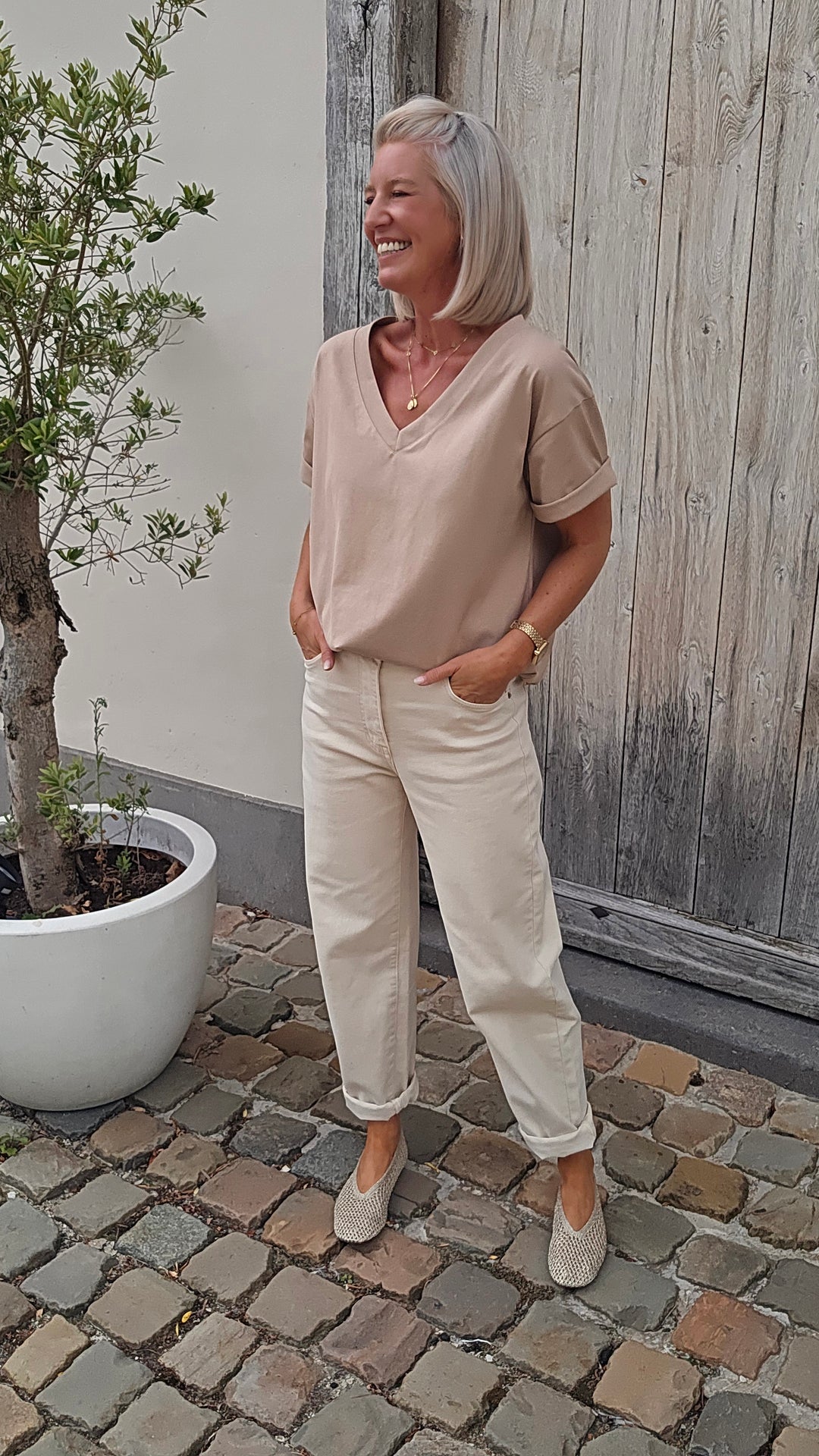 ÉLISE oversized tee soft taupe
