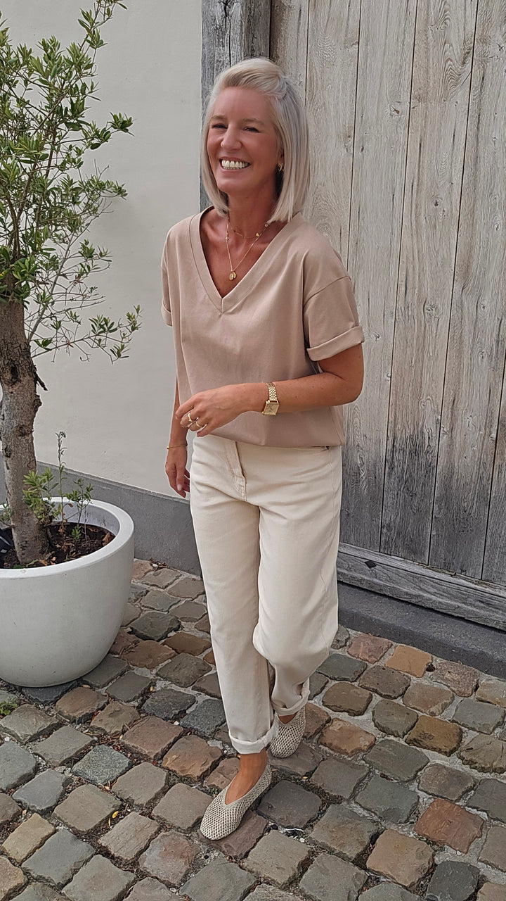 ÉLISE oversized tee soft taupe