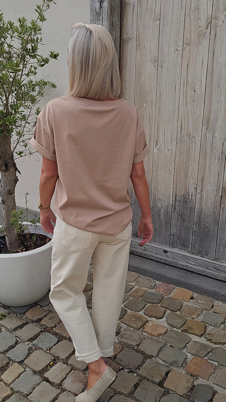 ÉLISE oversized tee soft taupe