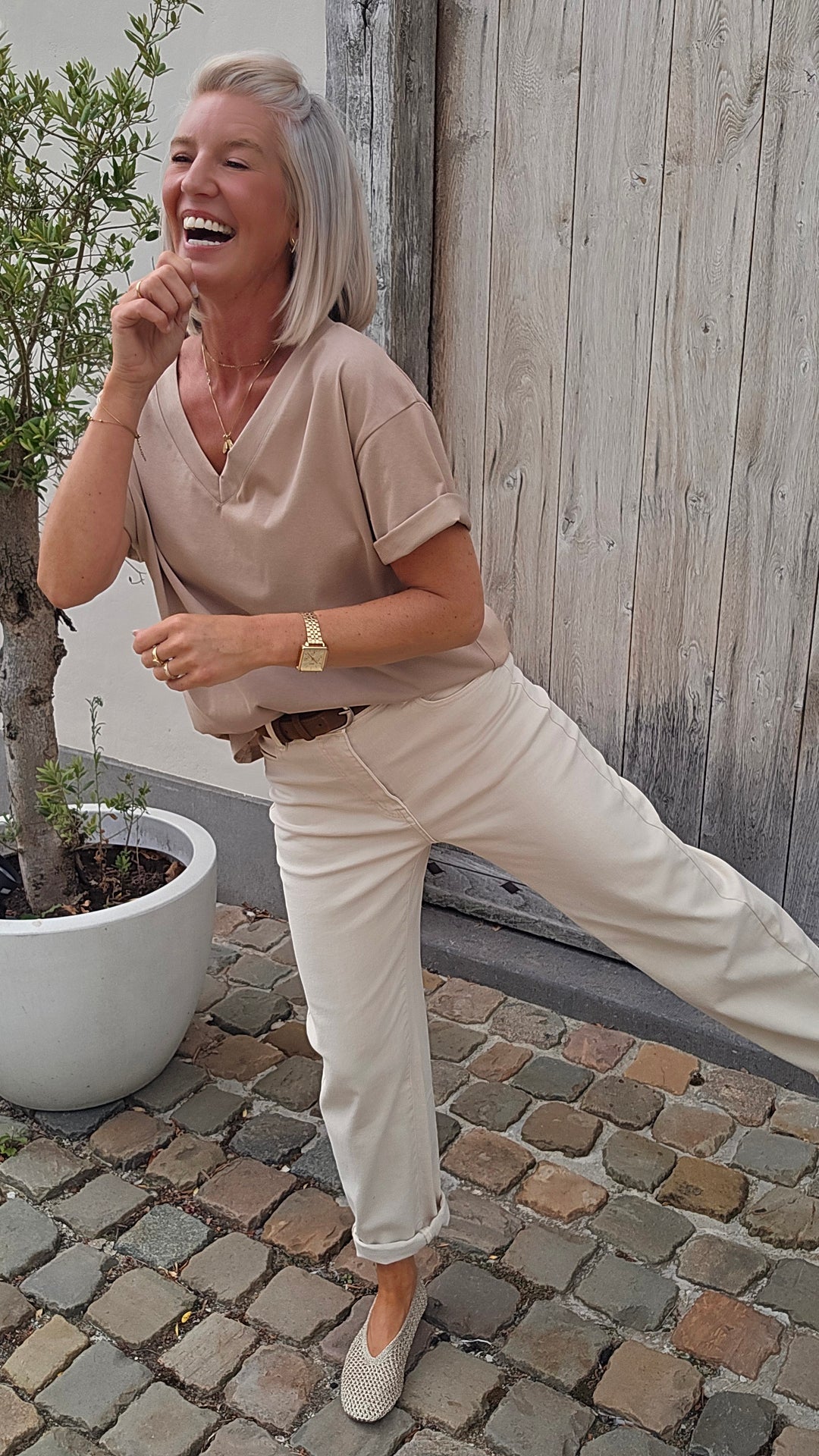 ÉLISE oversized tee soft taupe