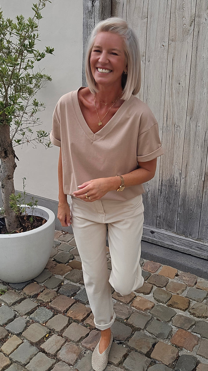 ÉLISE oversized tee soft taupe