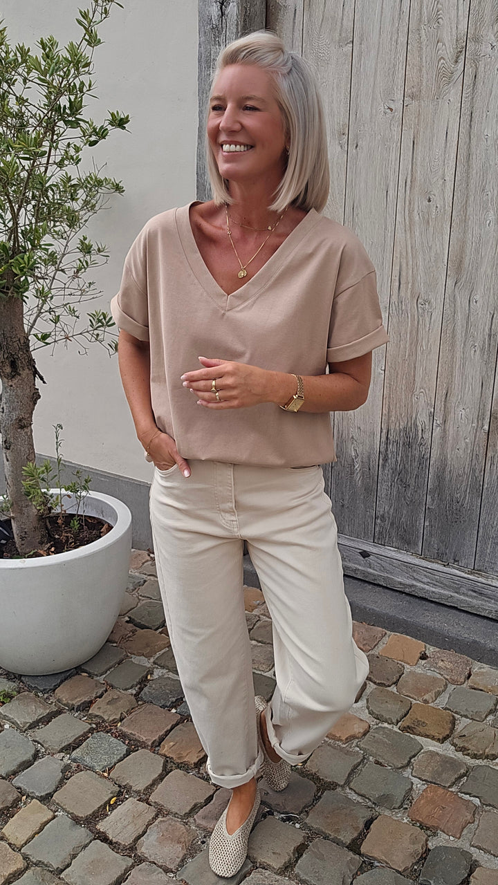 ÉLISE oversized tee soft taupe