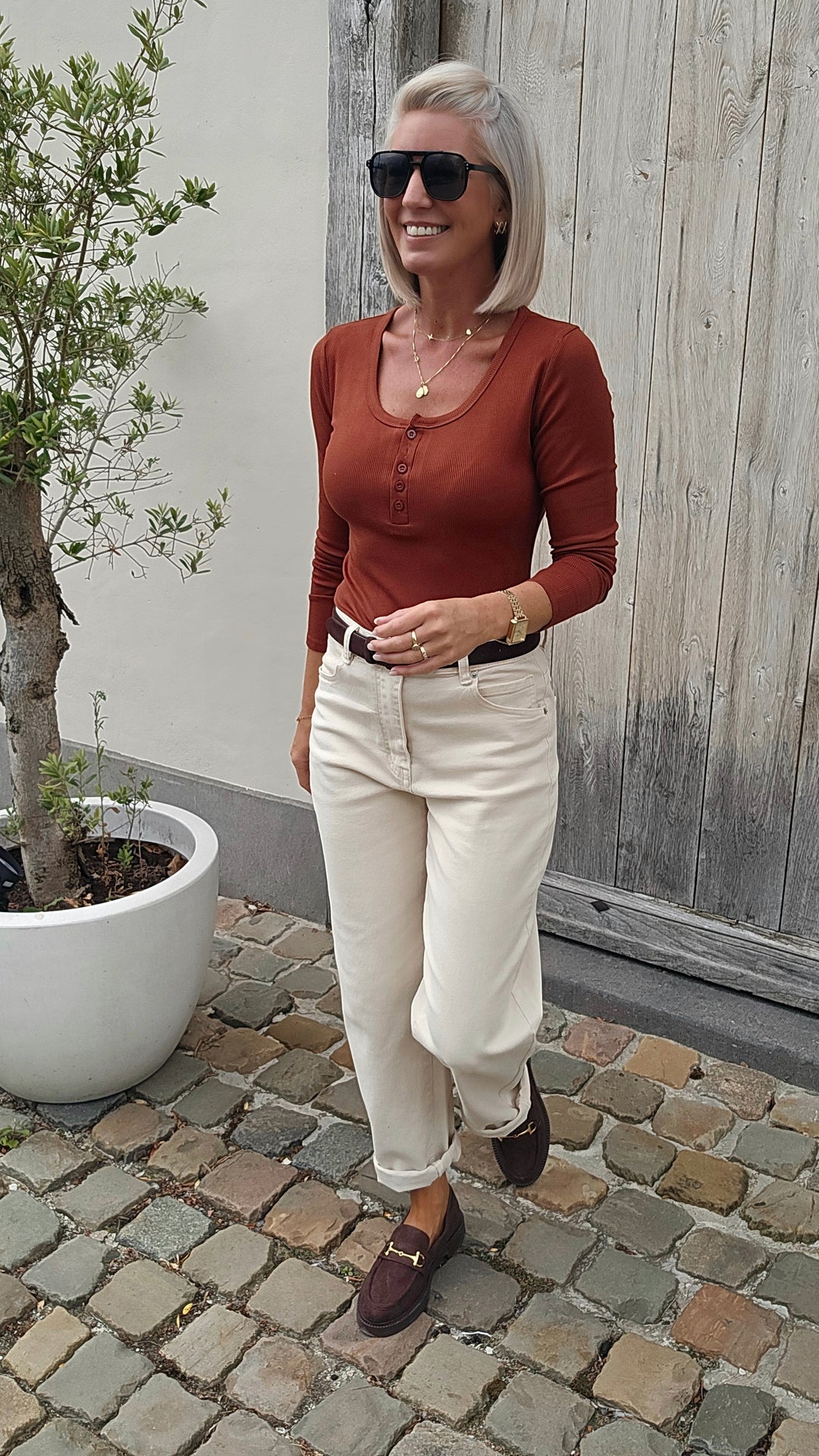 ÉLISE henley longsleeve camel