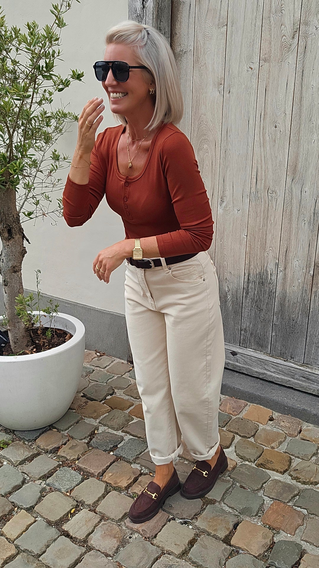 ÉLISE henley longsleeve camel