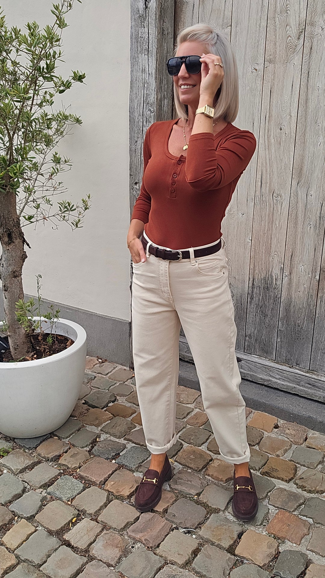 ÉLISE henley longsleeve camel