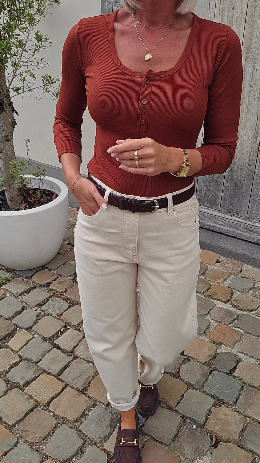 ÉLISE henley longsleeve camel
