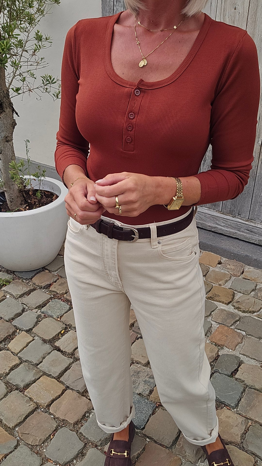 ÉLISE henley longsleeve camel