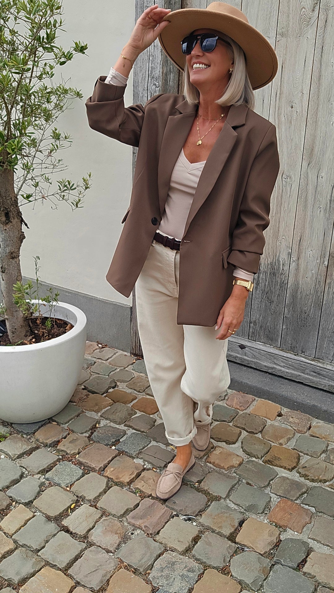 BLANDE blazer coffee