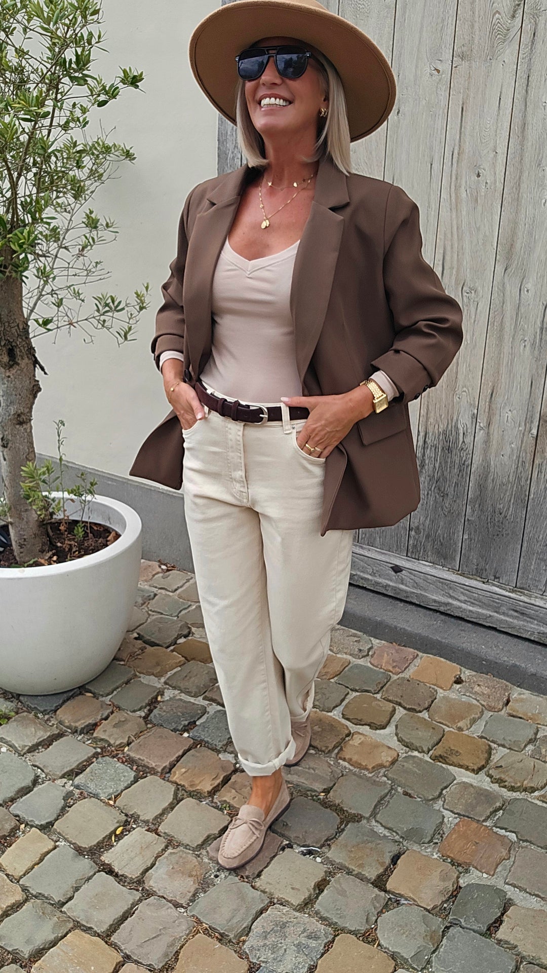 BLANDE blazer coffee