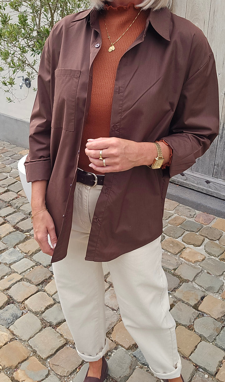 LOUIZE cotton shirt chocolat
