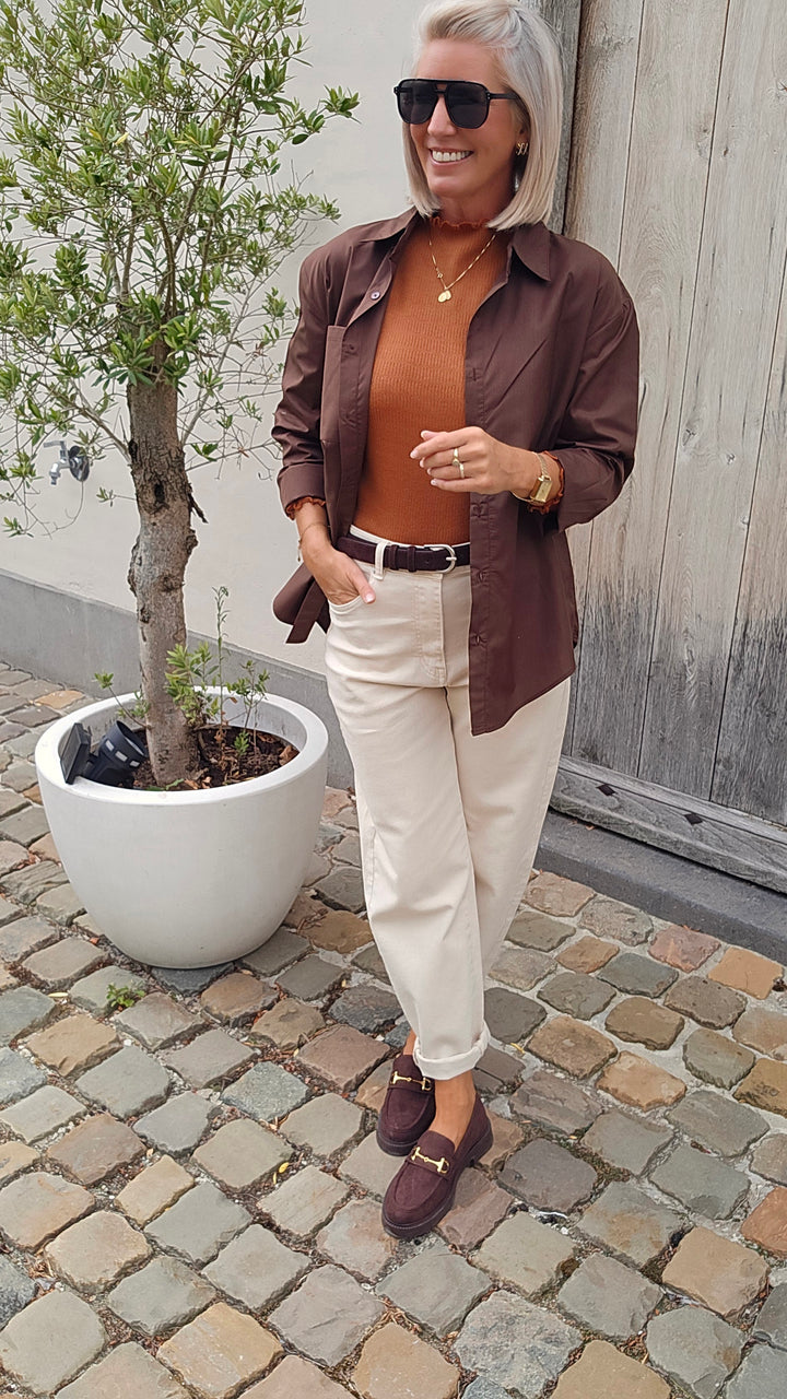 LOUIZE cotton shirt chocolat