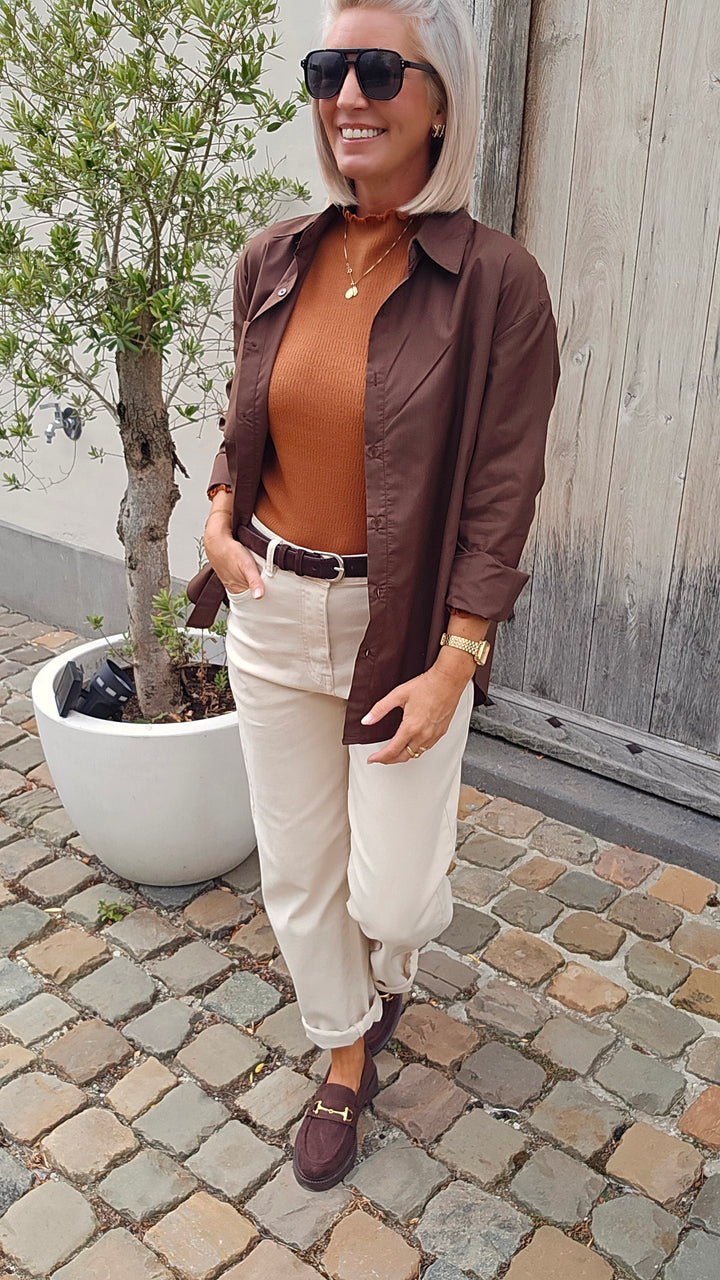 LOUIZE cotton shirt chocolat