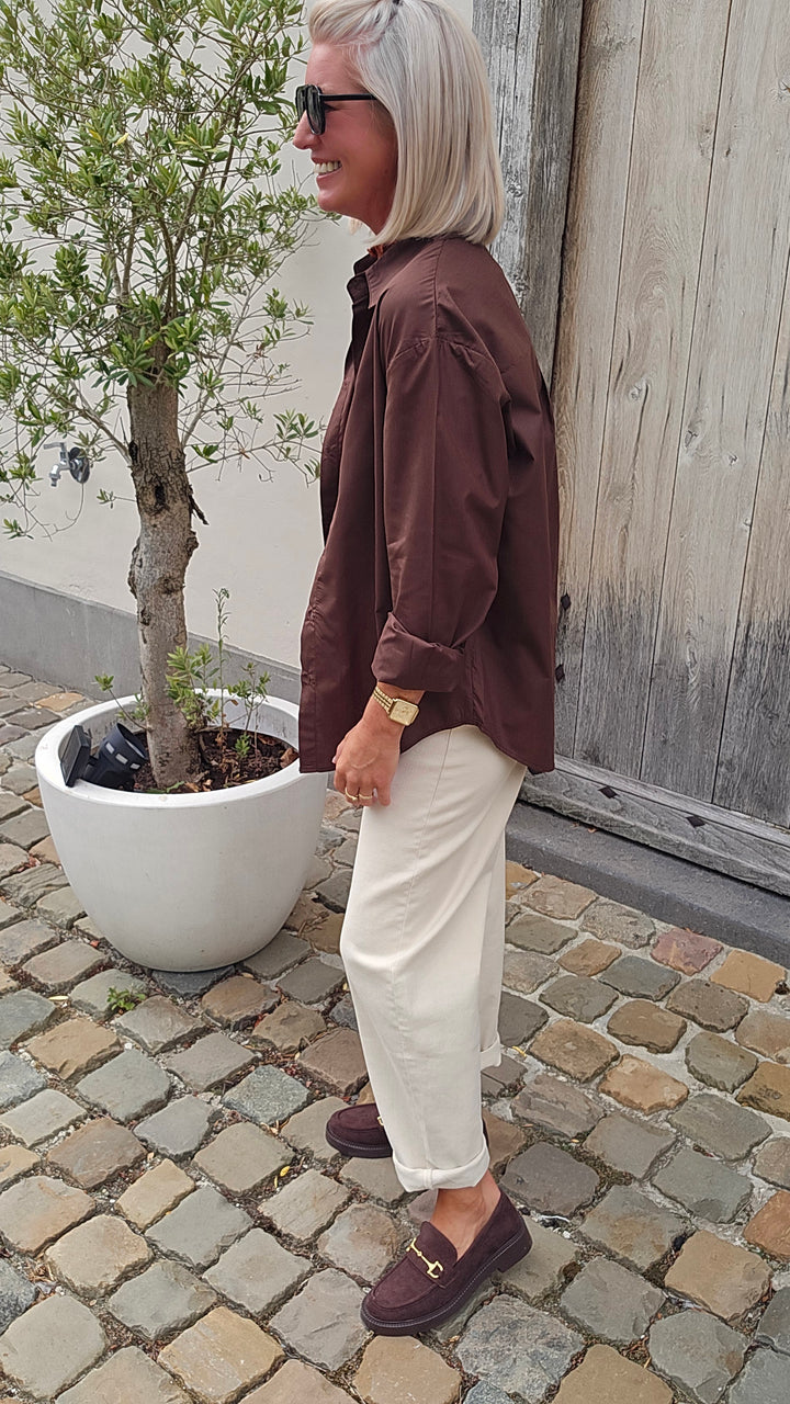 LOUIZE cotton shirt chocolat