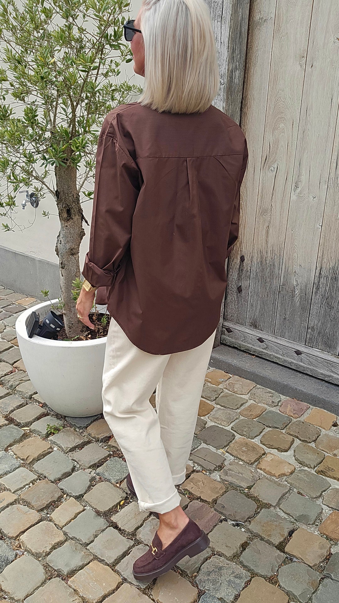 LOUIZE cotton shirt chocolat