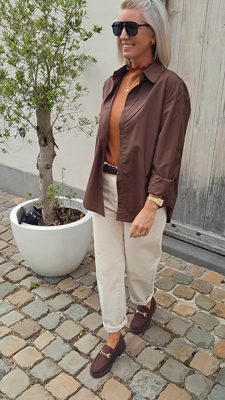 LOUIZE cotton shirt chocolat