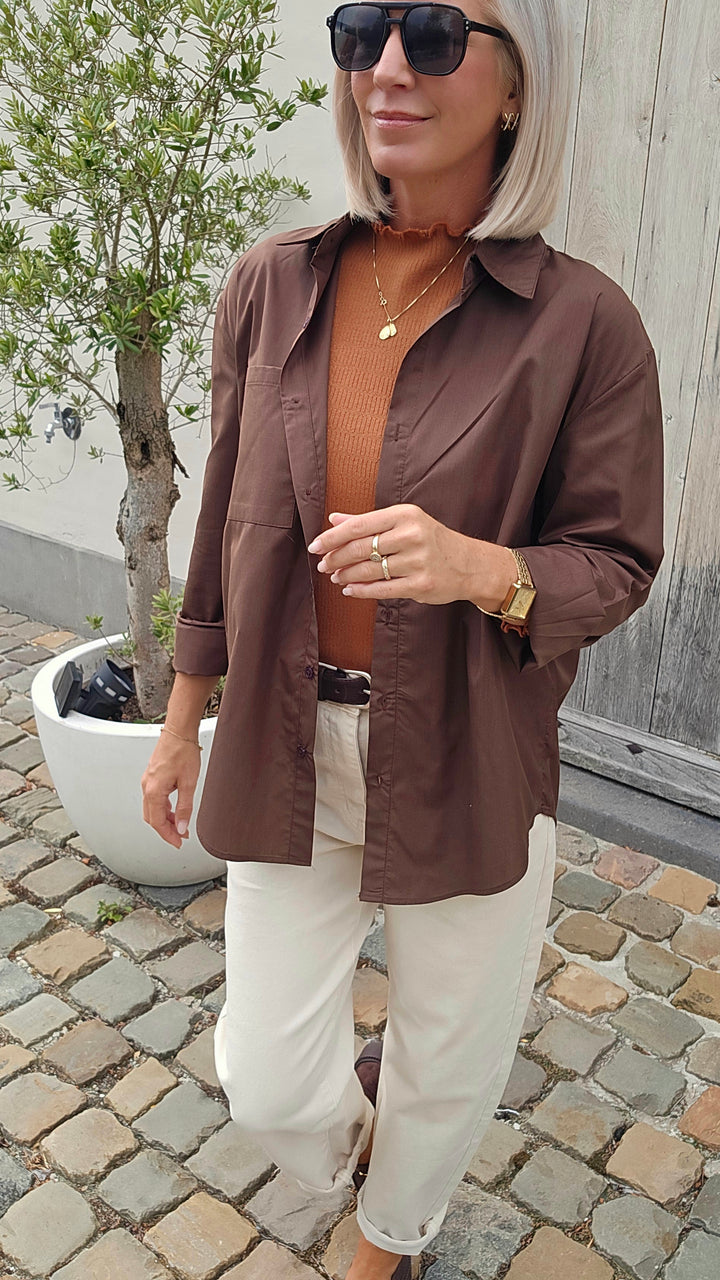 LOUIZE cotton shirt chocolat