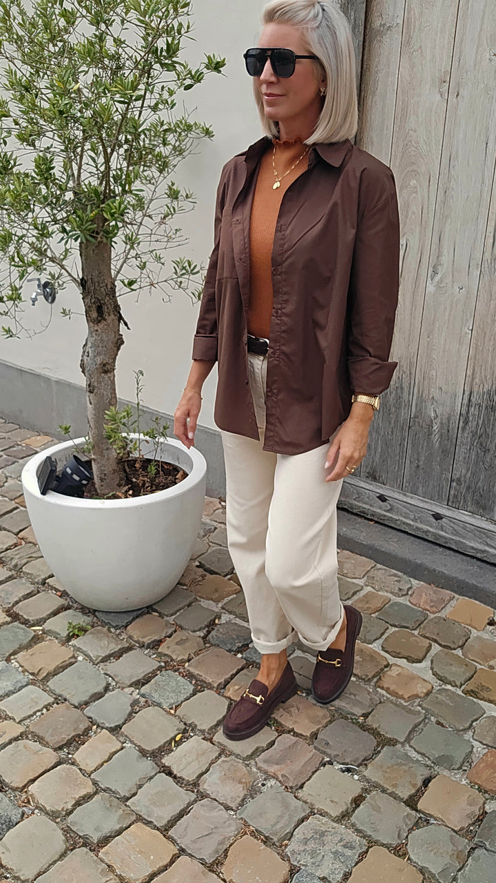 LOUIZE cotton shirt chocolat
