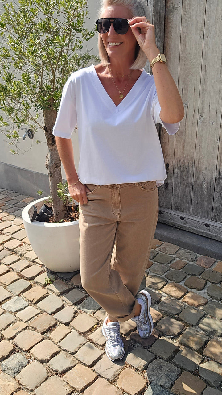 BOBBI mom jeans taupe
