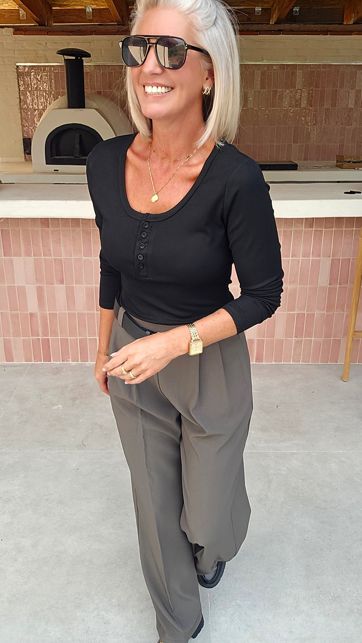 ÉLISE henley longsleeve black