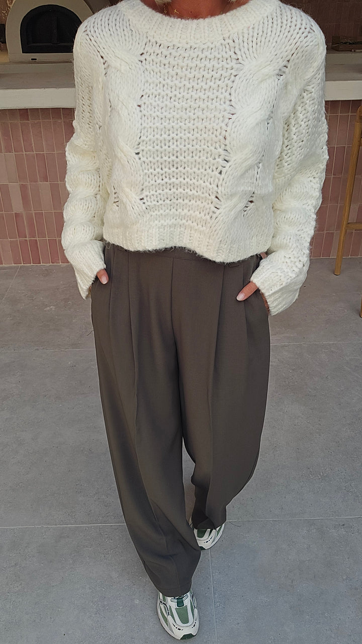 MÉGANE tailored pants khaki
