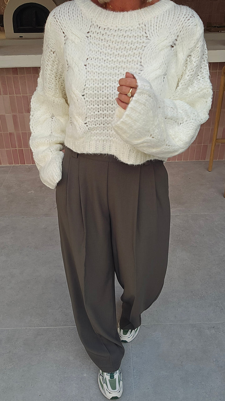 MÉGANE tailored pants khaki