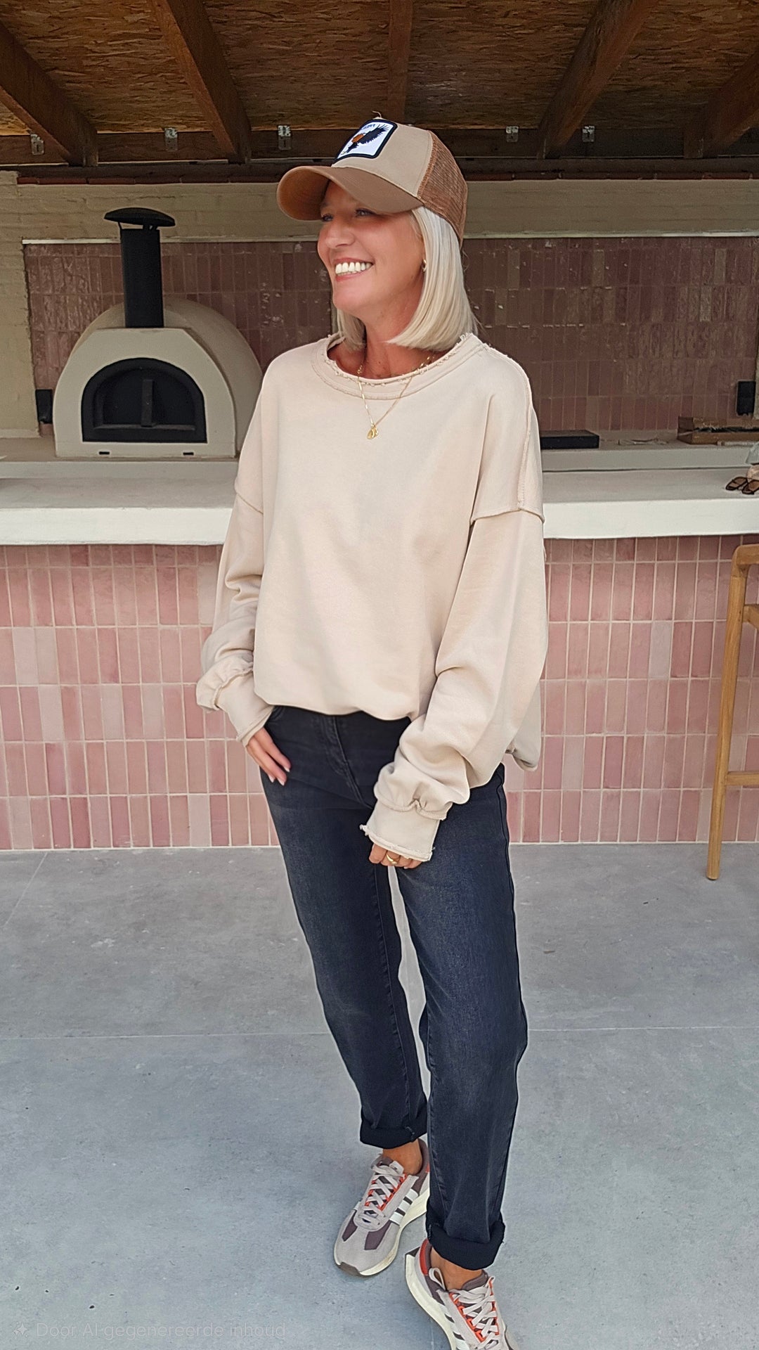 JEANNE mom jeans washed black