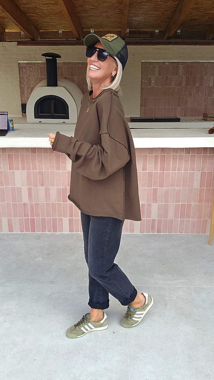 JEANNE mom jeans washed black