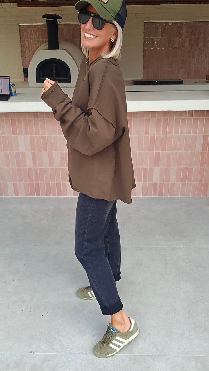 JEANNE mom jeans washed black