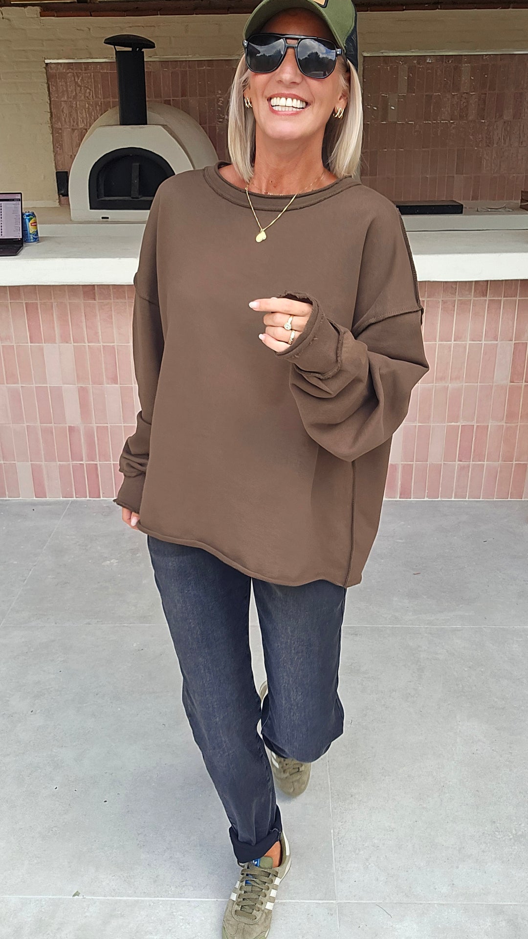 JEANNE mom jeans washed black