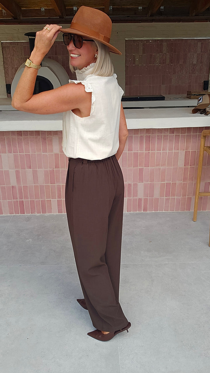 MÉGANE tailored pants chocolat