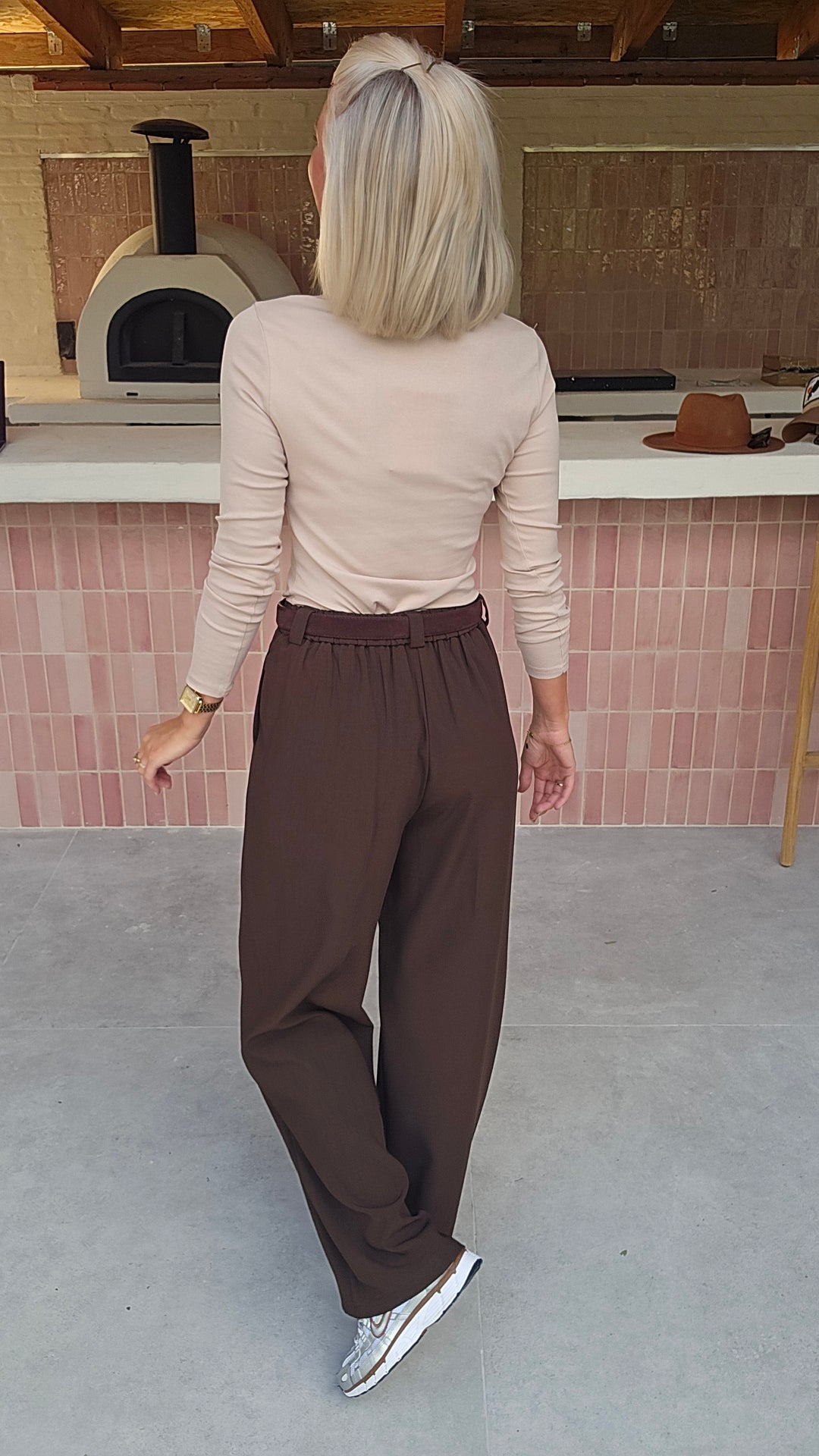 ÉLISE v-neck longsleeve soft taupe