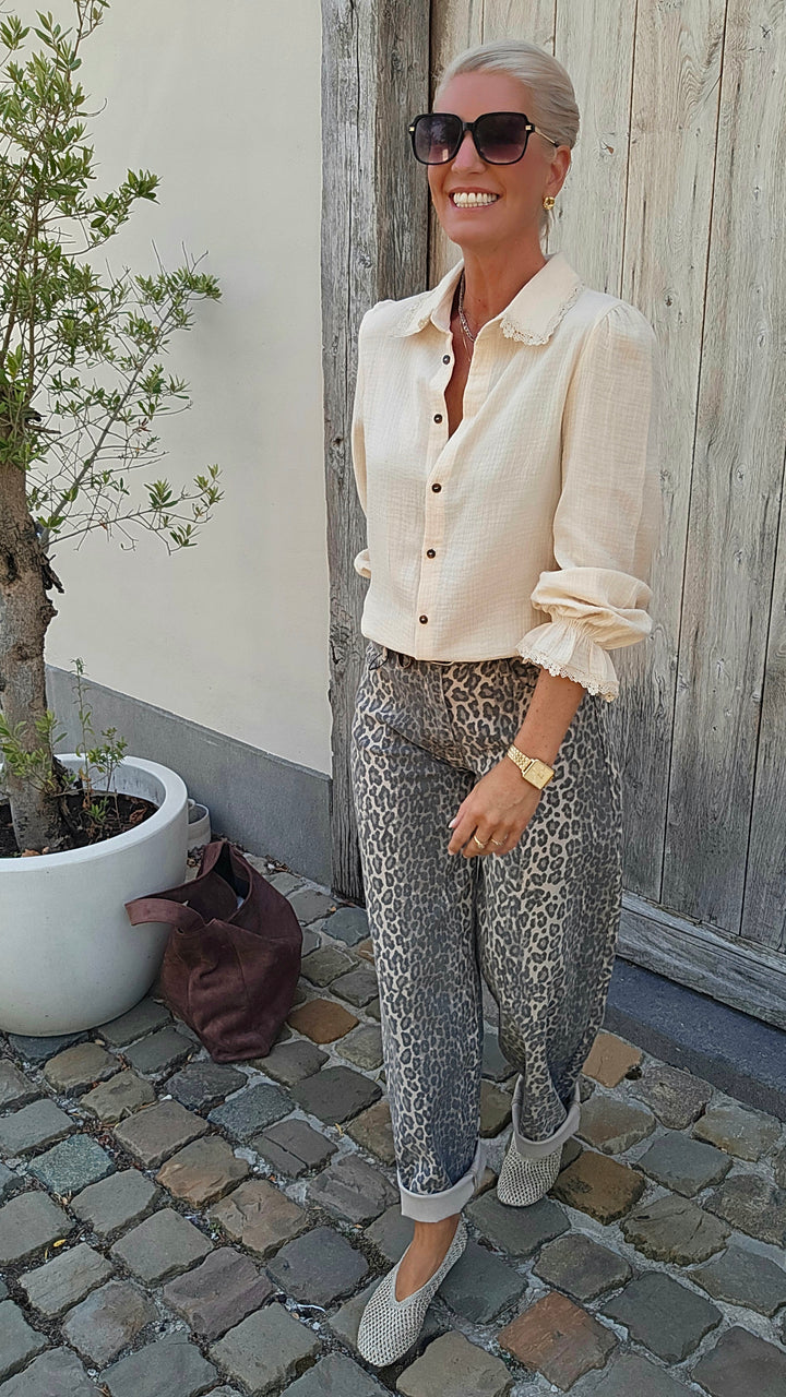 SLOANE leopard balloon jeans