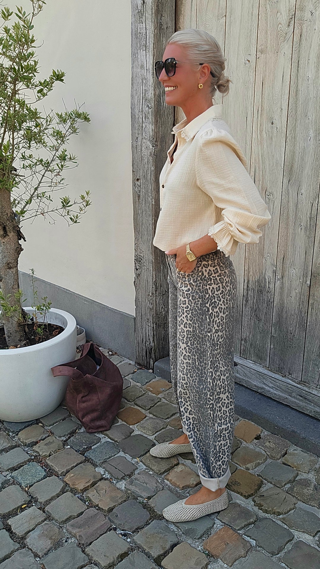 SLOANE leopard balloon jeans