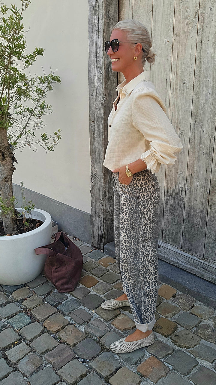 SLOANE leopard balloon jeans