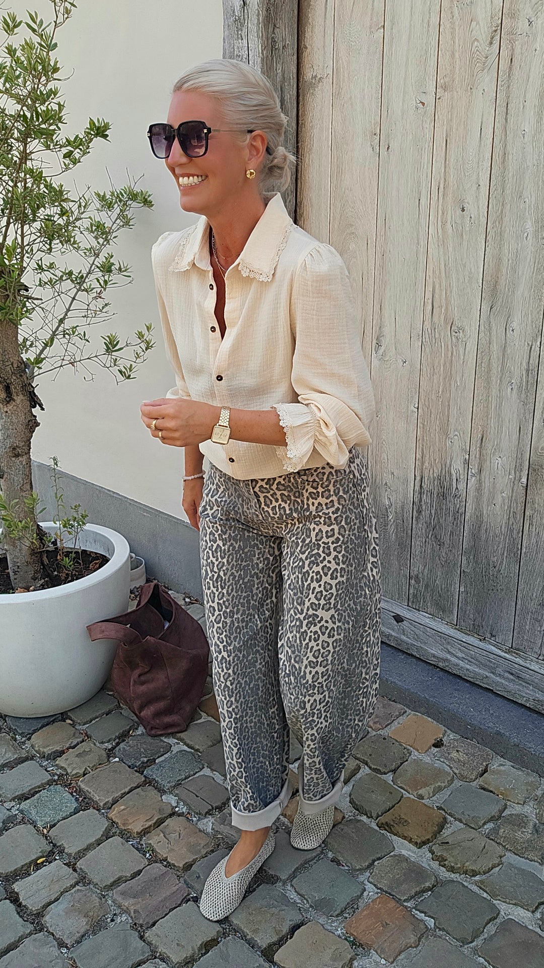 SLOANE leopard balloon jeans