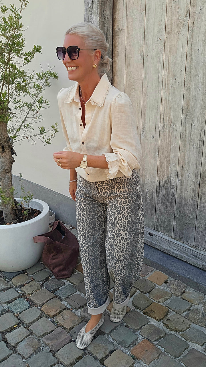 SLOANE leopard balloon jeans